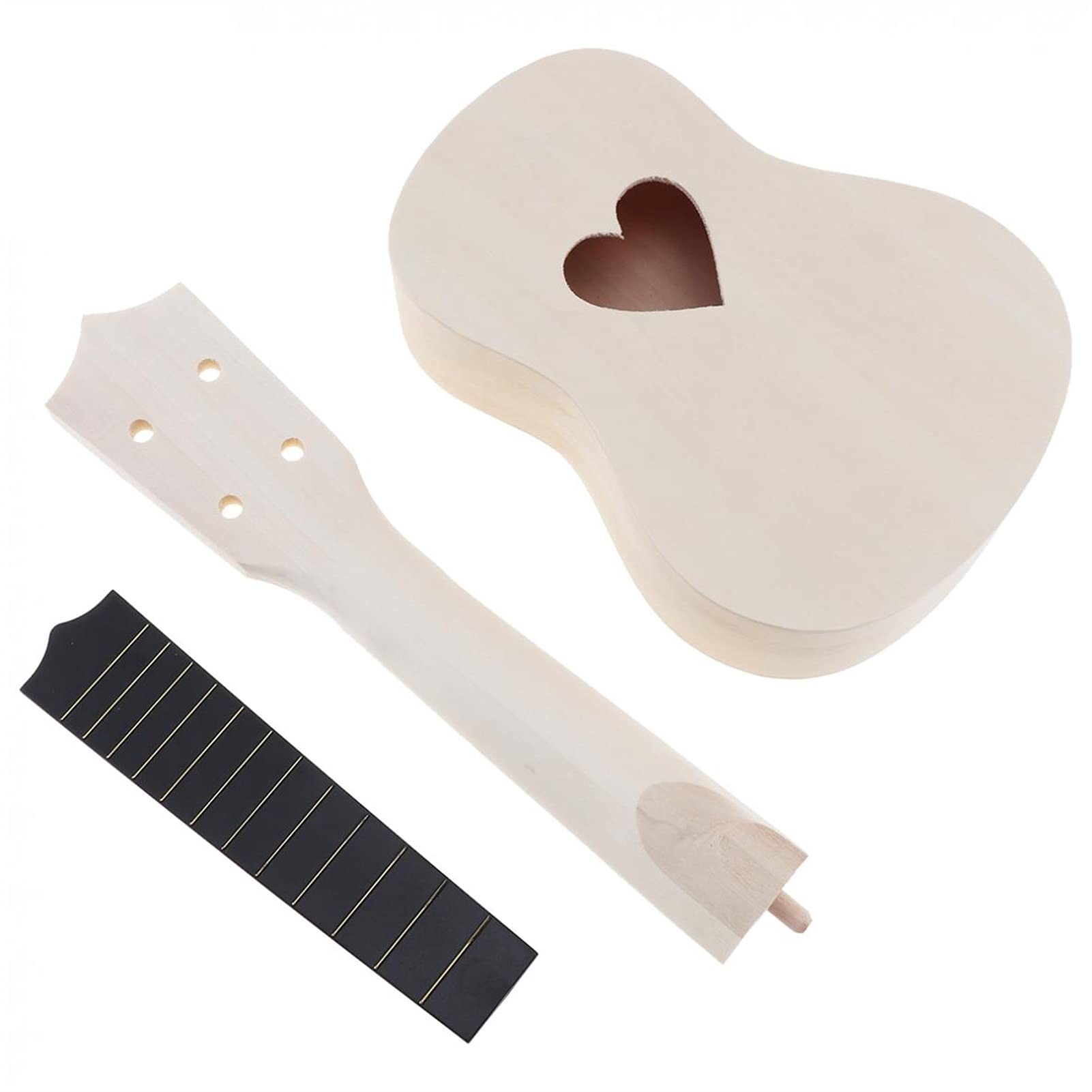 Ukulele koncertowe Początkujący Ukulele 21- calowy Zestaw Do Samodzielnego Wykonania Sopranowego Ukulele Lipa Hawajska Gitara Z Otworem W Kształcie Serca Ręcznie Malowany Obraz