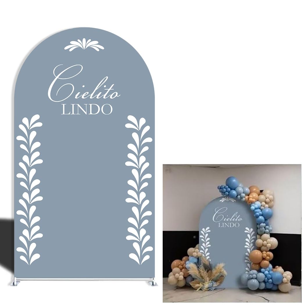 Dusty Blue Cielito Lindo Arch Backdrop Covers Mexican Theme Fiesta Wedding Parties Decoration Baptismx Baby Shower Birthday Party Supplies(Stand is