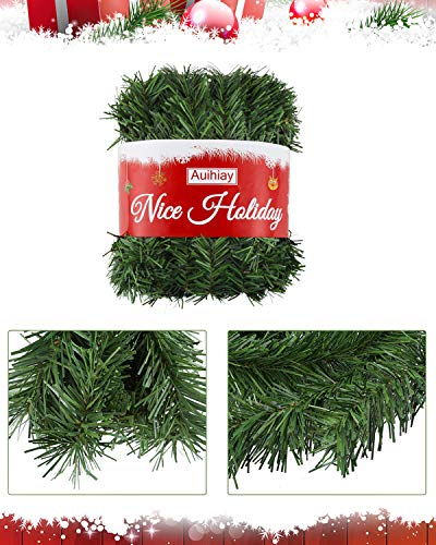 image for Auihiay 54 Feet Christmas Garland Indoor Green Wreath with 33 Feet 100