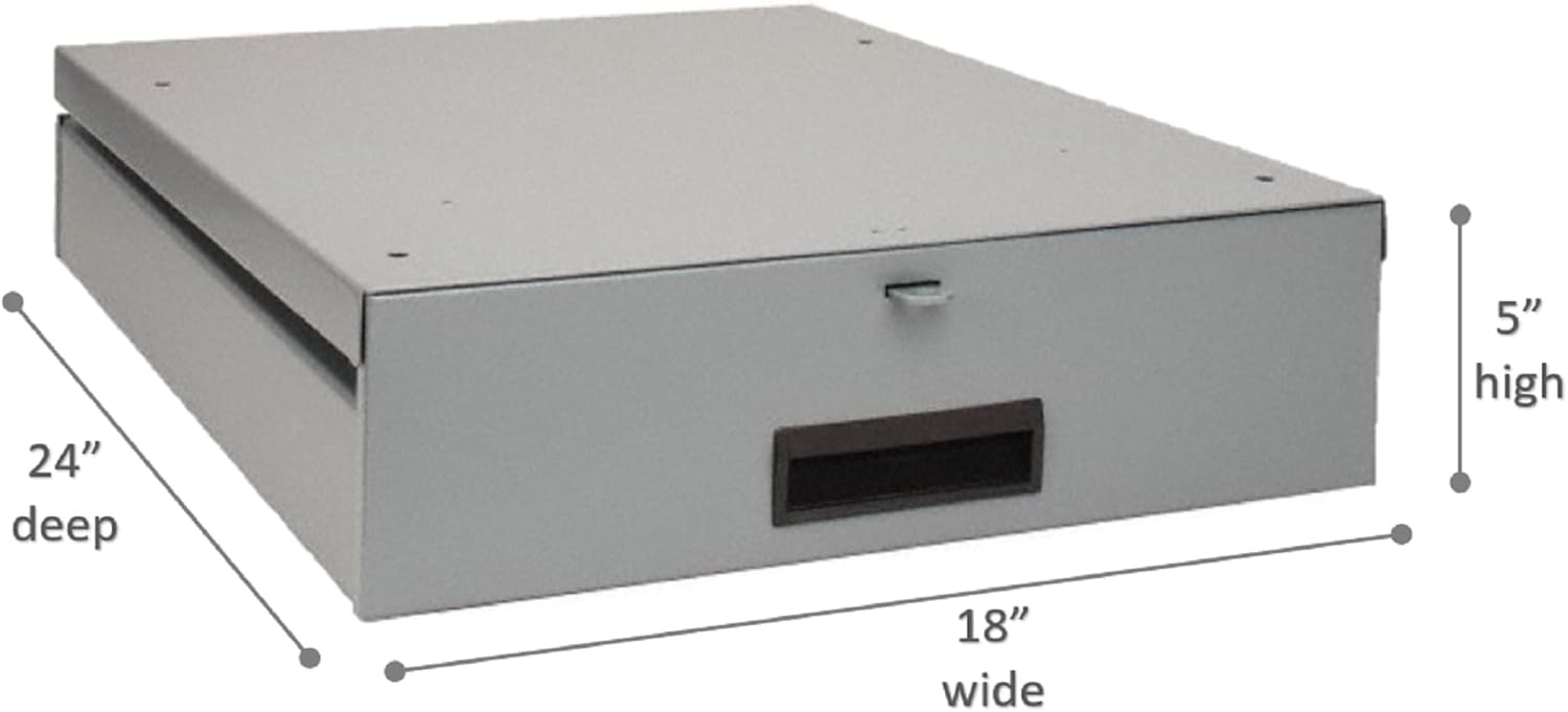 PRO SOURCE Steel Under-Desk Workstation Drawer with Lock Hasp: 24" Deep x 18" Wide x 5" High