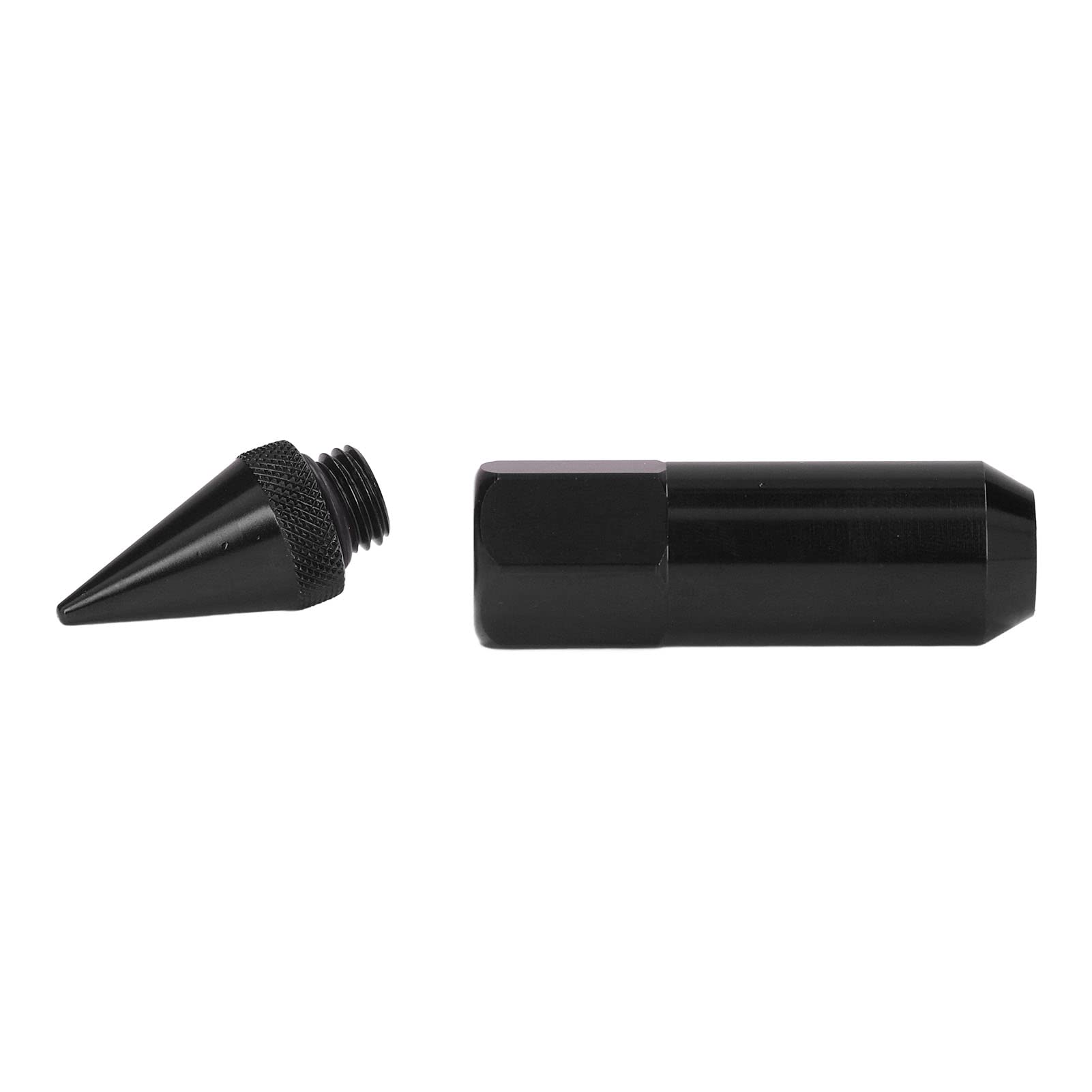 Dadi a Spillo, Dadi Universali per Cerchi da Corsa M12x1.5 da 20 Pezzi Dadi a Punta in Lega di Alluminio da 90 Mm con Accessori per Chiavi a Bussola(Nero)