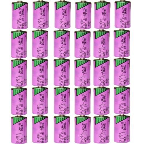 BAOMUTU 30pcs SL-550/SL-750 1/2AA 1100mAh 3.6V Non-Rechargeable 25.5 * 14.5mm LS14250 lithiumbattery