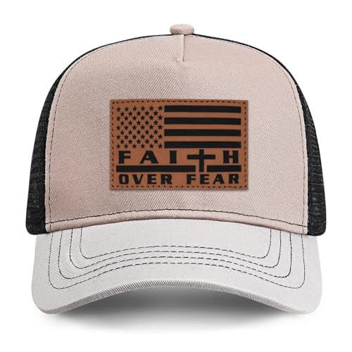 Image of Jesus Hat Christian Gifts for Men American Flag Hats Faith Over Fear Hat Fathers Day Christmas Birthday Gifts for Friend
