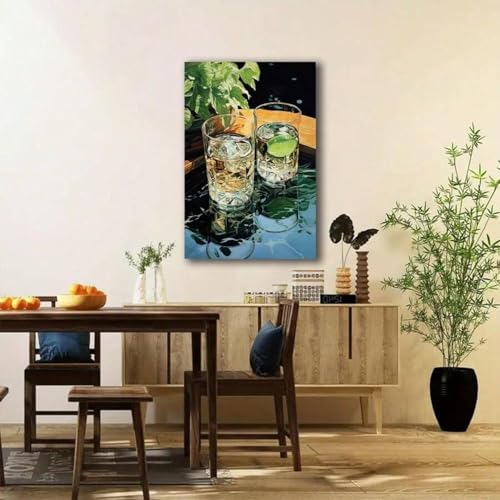 Impression sur toile boissons 50x70 cm : affiche d'art mural et décoration maison