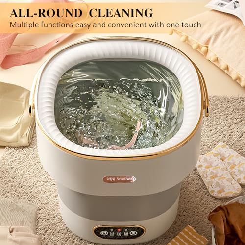 Portable Washing Machine,Mini Washer -20L Upgraded With Spin Basket,Small Clothes Folding Washing Machine Of Underwear, Baby And Small Clothes,Suitable For Home Apartments Dormitories,Hotels Pale Gray by NIXOD - Image 7