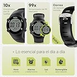 Reloj Digital Hombre Deportivo y Sumergible – Temporizador 99 Intervalos,...
