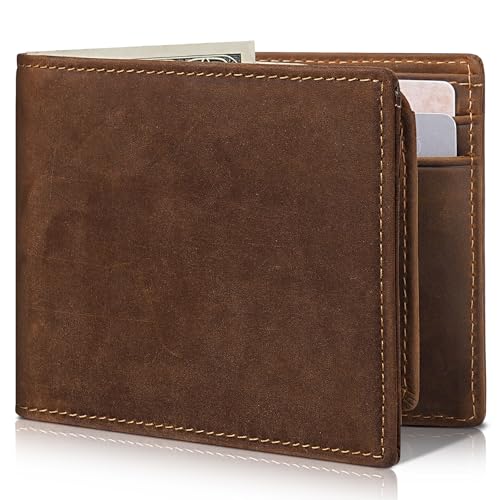 Image of Artpaxy Mens Wallet Bifold Genuine Leather RFID Blocking Wallet for Men with 2 ID Windows 12 Card Holders 2 cash pockets 1 Gift Box