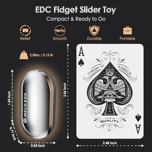 Metal Slider Fidget Toys Adults, Mech Egg Silky-Smooth EDC Toy with Click Sounds Haptic Feedback, Office Desk Toy for ADHD/Autism, Stress Relief, Anxious, Focus, Find Inspiration — view 2