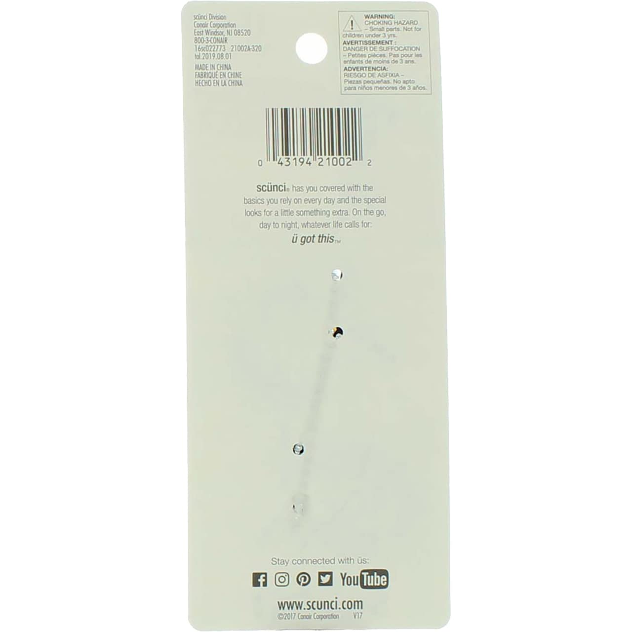 Scunci fish claw clips 2 ct, Multi-Colored, 1 pack