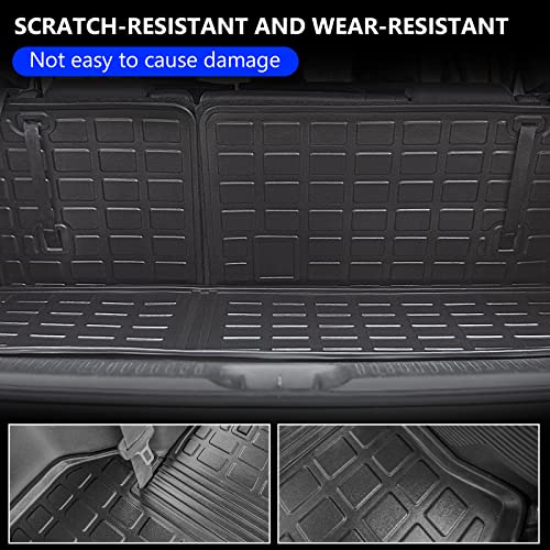 powoq Cargo Mat Compatible with 2014-2019 Toyota Highlander Trunk Mat Backrest Trunk Liner TPE Cargo Liner Replacement for 2014-2019 Toyota Highlander Accessories - Thumbnail 4