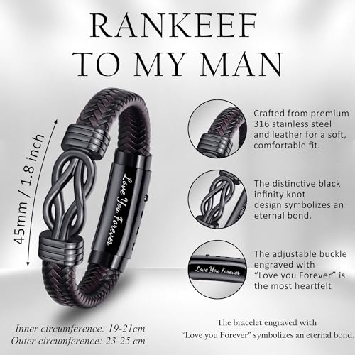 Pulsera de cuero para hombre con nudo infinito miniatura 4