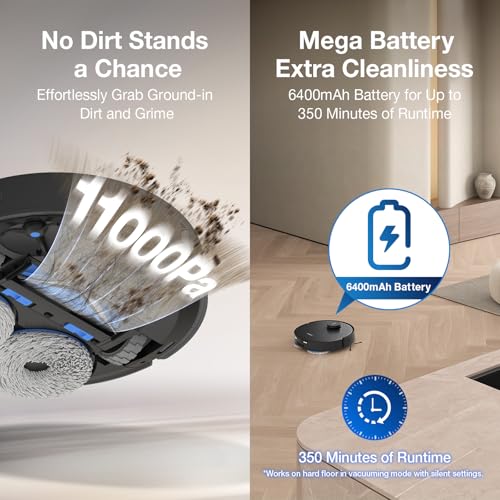 ECOVACS DEEBOT T30S AI Robot Vacuum and Mop, 11000Pa, TruEdge Adaptive Edge Mopping, ZeroTangle Technology, AI Obstacle Avoidance and Instant Re-Mop, Hot Water Washing, Self-Emptying & Refilling - Image 4