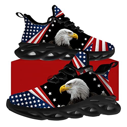Ciadoon American Flag Shoes for Men Women Road Running Walking Tennis Sneakers Patriotic Shoes Gifts for Him Her4