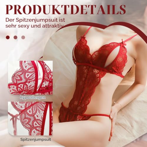 Sexy Strapse Damen Dessous Set, Offen Unterwäsche,Große Größen Erotische Unterwäsche, Spitzen Bodysuit Für Jubiläen Und Flitterwochen – Bild 2