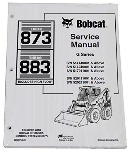 Amazon.com: Bobcat 873, 883 G Series Workshop Repair Manual : Automotive