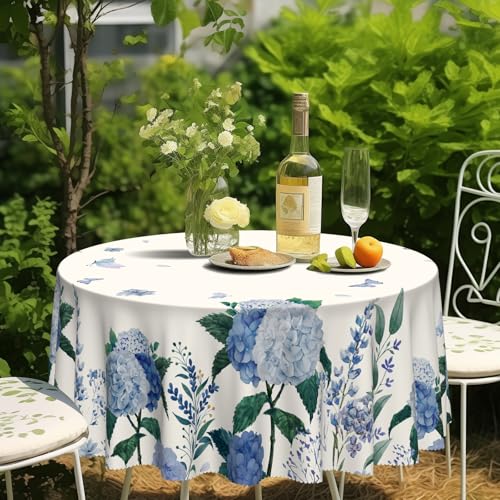 Eikione Round Tablecloth, Summer Tablecloths Polyester Waterproof Stain Wrinkle Free, Indoor and Outdoor Table Cover for Kitchen Party Dining Table by Eikione - Image 7