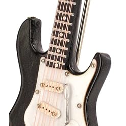 Guitare électrique Noire Miniature – Bois Vernis – Objet de décoration – Cadeau Musique – Livré dans Son Coffret avec… - Les Beatles, Paul McCartney, John Lennon, RIngo Starr, George Harrison Guitare électrique Noire Miniature - Bois Vernis - Objet de décoration - Cadeau Musique - Livré dans Son Coffret avec… – Image 2