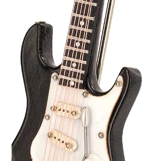 Guitare électrique Noire Miniature – Bois Vernis – Objet de décoration – Cadeau Musique – Livré dans Son Coffret avec… - Les Beatles, Paul McCartney, John Lennon, RIngo Starr, George Harrison Guitare électrique Noire Miniature - Bois Vernis - Objet de décoration - Cadeau Musique - Livré dans Son Coffret avec… – Image 2