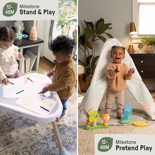 ​Ingenuity 6-in-1 Baby-Spielcenter – Multifunktionales Aktivitäts-Jumperoo – Umwandelbar in Spielgym, Spielhaus & Spieltisch – Inklusive Spielbügel & Bauchlagekissen – Natur-Thema – Für 0-24 Monate