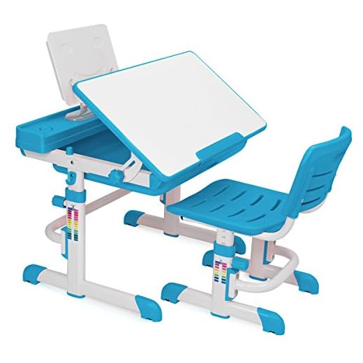 Barton Kids Interactive Desk Workstation Adjustable Table & Chair Height Tiltable Desktop Large Storage Drawer, Pink
