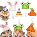 4 pieces hamster hat mini small animals hat with adjustable strap lovely hand knitted frog rainbow carrot tiny hats for lizard guinea pig reptile christmas holiday party clothes costume accessories 8 51q0ehaqfql. Sl500. Ss150