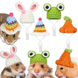 Xuniea 4 Pieces Hamster Hat Mini Sm...