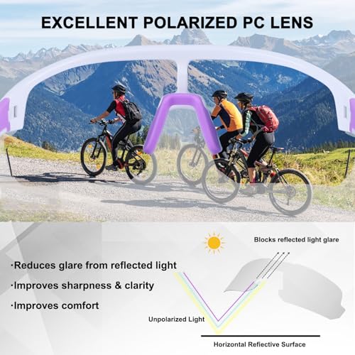 Image of BangLong Polarized Sports Sunglasses for Men Women UV400 Protection | TAC HD Lens, RX Insert Included, Lightweight Wrap-Around Design for Running Cycling Baseball Hiking