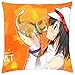 Chica Anime y gato - Funda de cojín (18