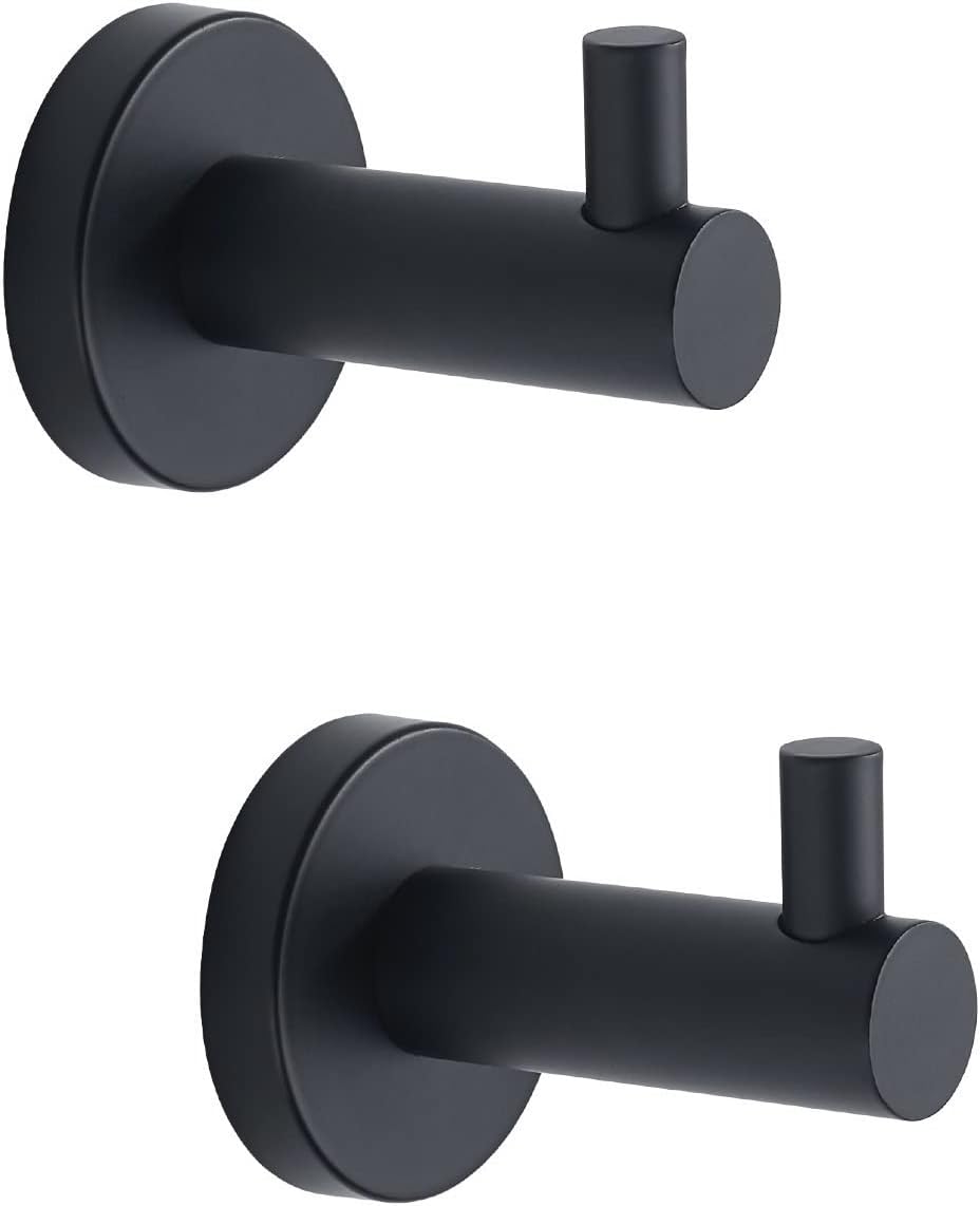Clothes Hanger Hook Round Stainless Steel Hooks for Coat Clothes Key Bag Matte Black Wall Mounted Multifunction Hook Coat Rack Hook