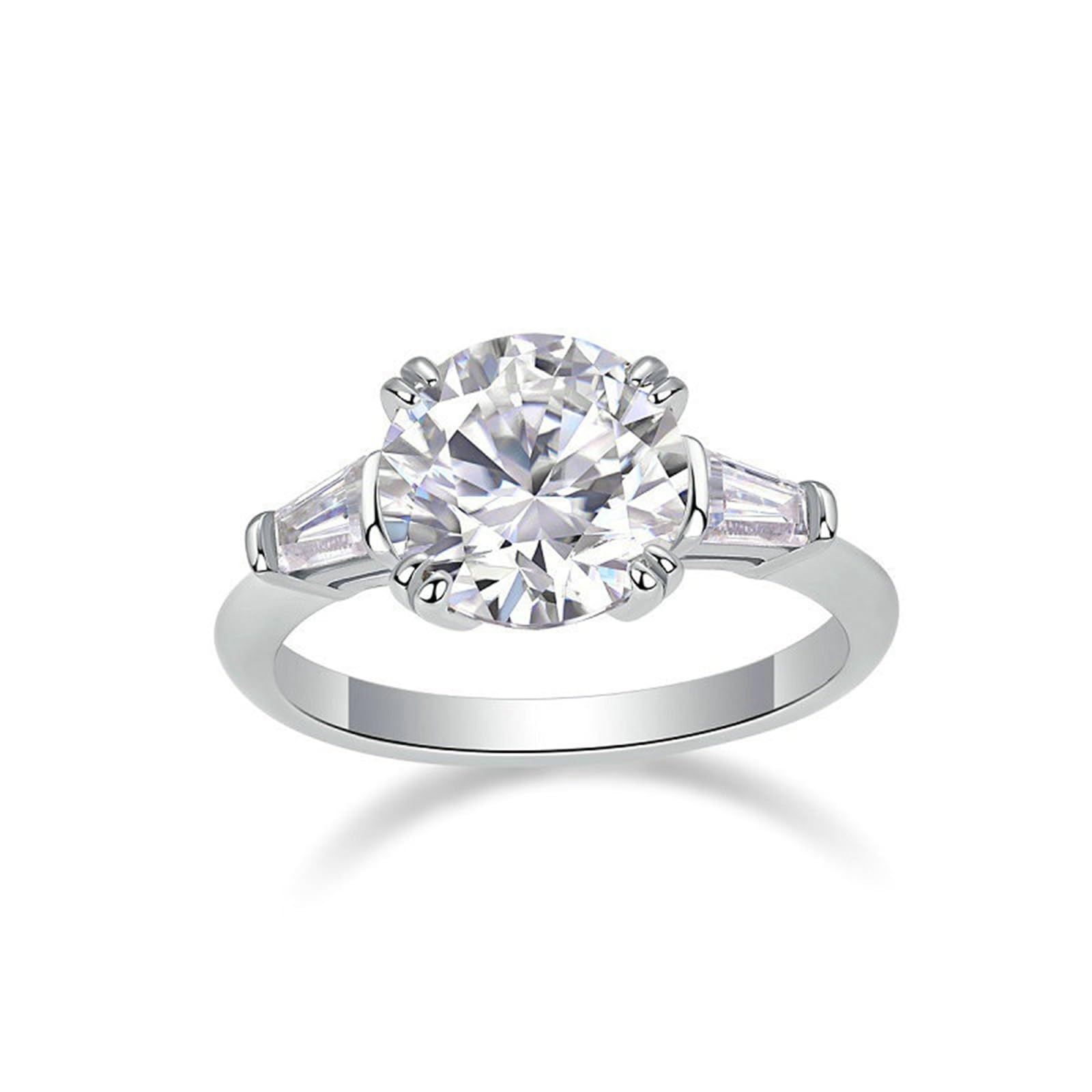 9K 14K 18K białe złoto Matching Rings, pierścionek zaręczynowy Moissanit Def 3ct Moissanit