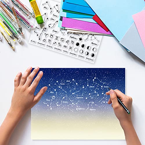 Globleland Moon Phase Clear Stamps For Diy Scrapbooking Decor Constellations Planetary Map Transparent Silicone Stamps For Making Cards Photo Album Decor #TOP1