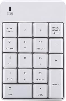 Number Pad,Wi Fi USB Numeric Keypad,18 Key Mini Transportable Data Entry Wide Variety Pad for Laptop Computer PcLaptop White