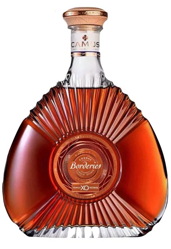Cognac Single Estate Camus Borderies XO, 700 ml, 40% Vol, con 2 Bicchieri da Degustazione