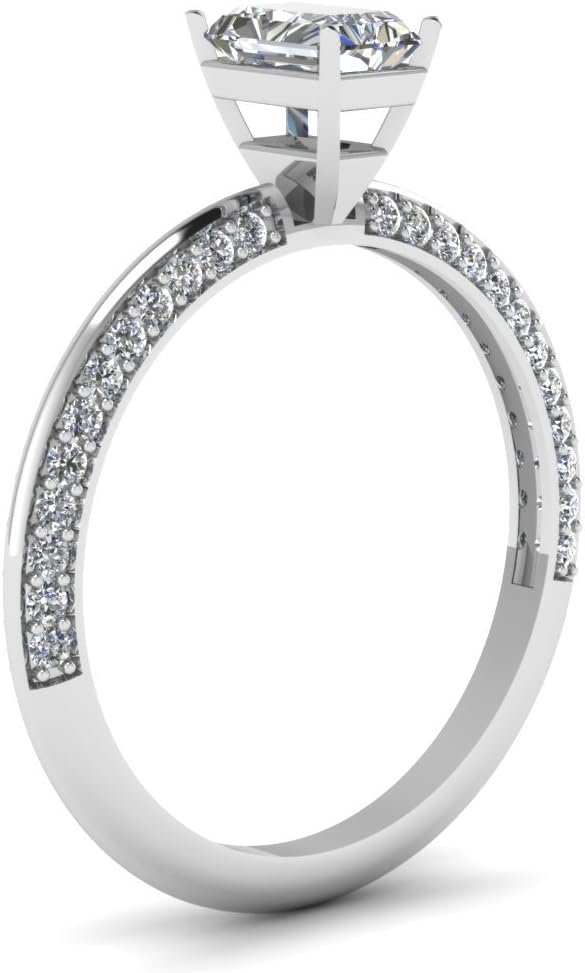 Choose Your Gemstone Petite Knife Edge Diamond CZ Ring sterling silver Radiant Shape Petite Engagement Rings Matching Jewelry Wedding Jewelry Easy to Wear Gifts US Size 4 to 12