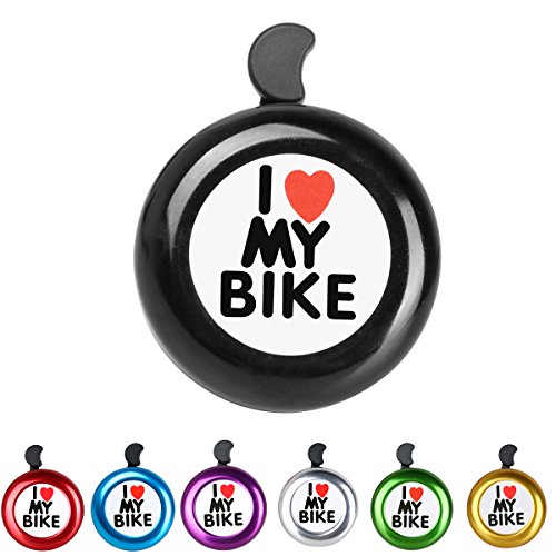 Dunchaty Black Bike Bell - I Love My Bike Bell - Loud Aluminum Bike Horn Ring Mini Bike Accessories For Adults Men Women Kids Girls Boys Bikes #TOP1