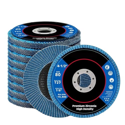 Disques à lamelles en zircone 115mm grain 120 lot de 10 pièces pour ponçage des métaux T27
