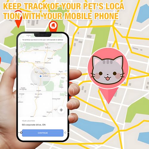 NAVESO Mini Gps Tracker Katze Hund, Katzen Tracker Ohne Abo, Katzentracker Klein Gps mit Halsband, Haustier Trackerfür Katzen, Hunde, Schlüsselschnalle,Echtzeit-Standortverfolgung,Ip65 Wasserdichter