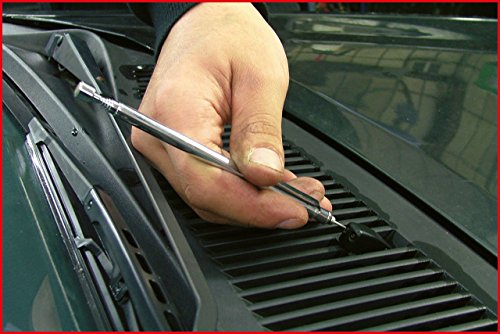 KS Tools 550.1001 2in1 Teleskop-Magnethalter mit Waschdüsen-Reinigungs- und Einstellwerkzeug, 150-675mm