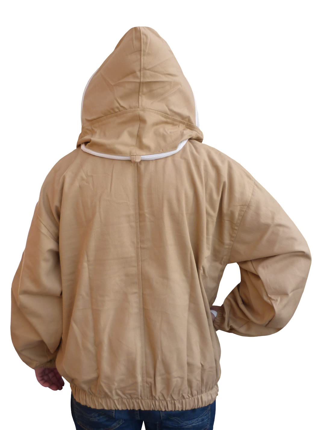 AGS Giacca per apicoltura in cotone oliva, abbigliamento professionale per apicoltura, abbigliamento di alta qualità, giacca protettiva per vespe, protezione per api (3XL)