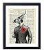 Gentleman Waterbuck Upcycled Vintage Dictionary Art Print 8x10