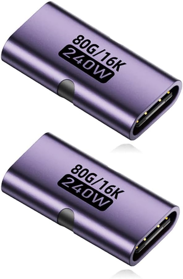 Image of Tobo USB C Female to Female Adapter - 240W Type-C to Type-EPC Mini Connector | 80Gbps Data Transfer | 16K 60Hz Video Support | Fast Charging Display Dock Extension TD-1591CC