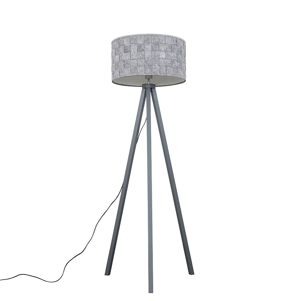 Minisun Grey | Modern Wood Floor Lamp With A Felt Drum Shade | Floor Lamps & Torchieres, Home Décor & Improvement Essential