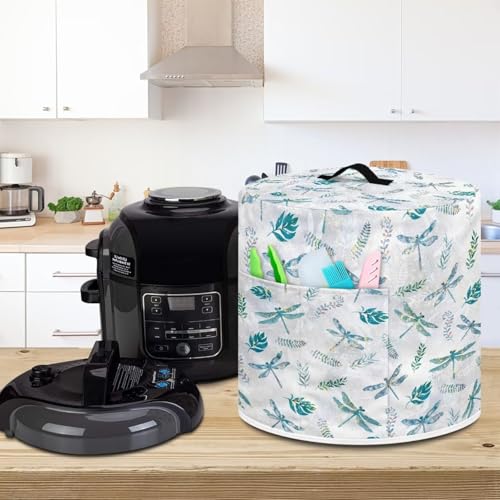 Image of Cozeyat Dragonfly Pressure Cooker Air Fryer Cover,Round Pressure Cooker Dust Cover,Protective Cover with Pocket Kitchen Appliances for Electric Pressure Cooker Air Fryer Rice Cooker Steamer