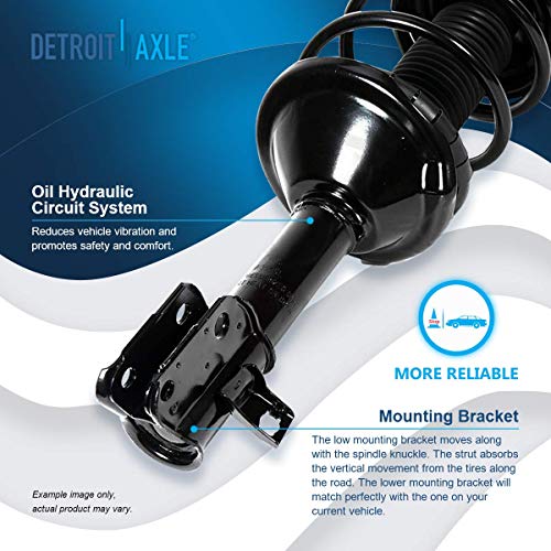 Image of Detroit Axle - 2pc Front Struts for 1998-2002 Subaru Forester 1999 2000 2001, 2 Struts with Coil Spring Assembly Replacement Suspension Ready Shocks