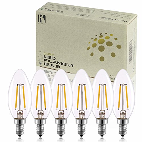 keymit KE-C35E122W-27-80-C C35 2W LED Candelabra Dimmable Bulb 2700K 20W Equivalent, Clear