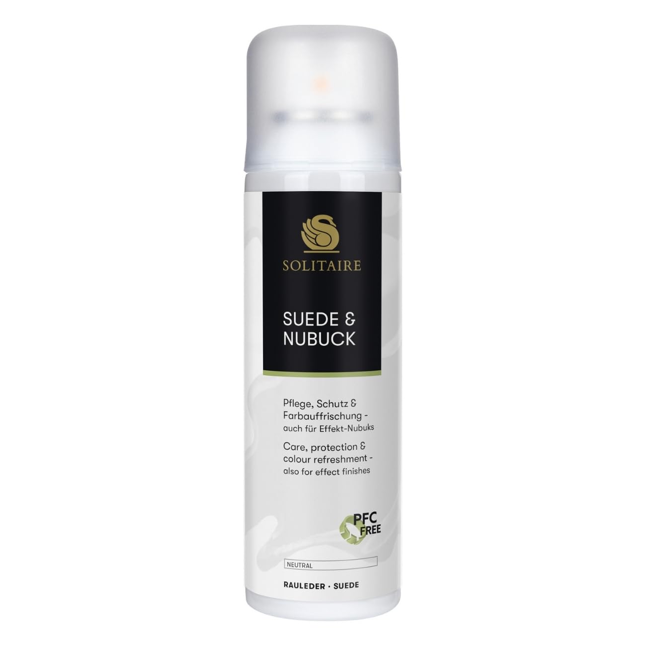 Solitaire Velours Nubukpflege Spray 200 ml Farbauffrischung und Imprägnierung für alle Rauleder (Velours-, Nubuk- und Wildleder) sowie Textilien Farbe neutral