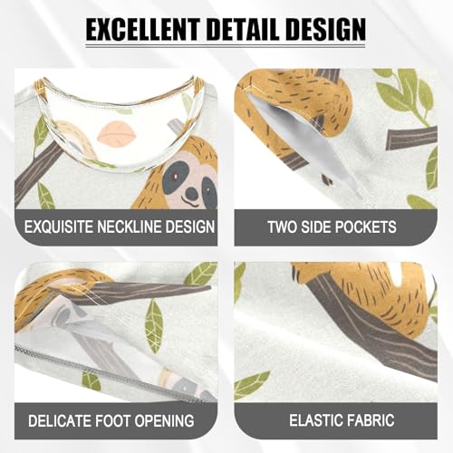 Sloth Koala Kids Pjs Set Boys Girls Summer Short-Sleeve Sleepwear Pajamas 2PCS4