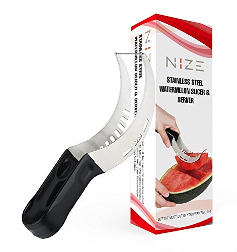 NIZE Watermelon Knife Corer and Server, Slice and Serve with no Mess, Stainless
