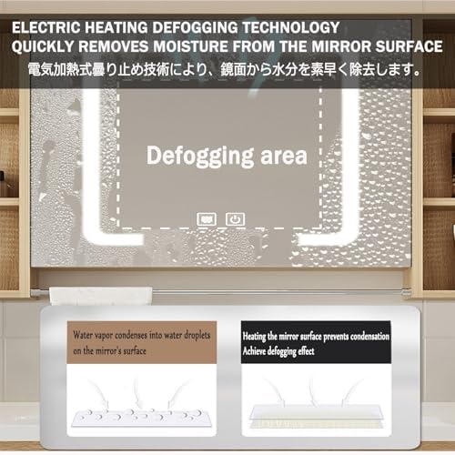 Wall Mounted Bathroom Mirror Cabinet with Large Storage, High-Definition Reflective Surface, Versatile Design for Any Space (Gray, 80x70cm / 34.5x27.5in)