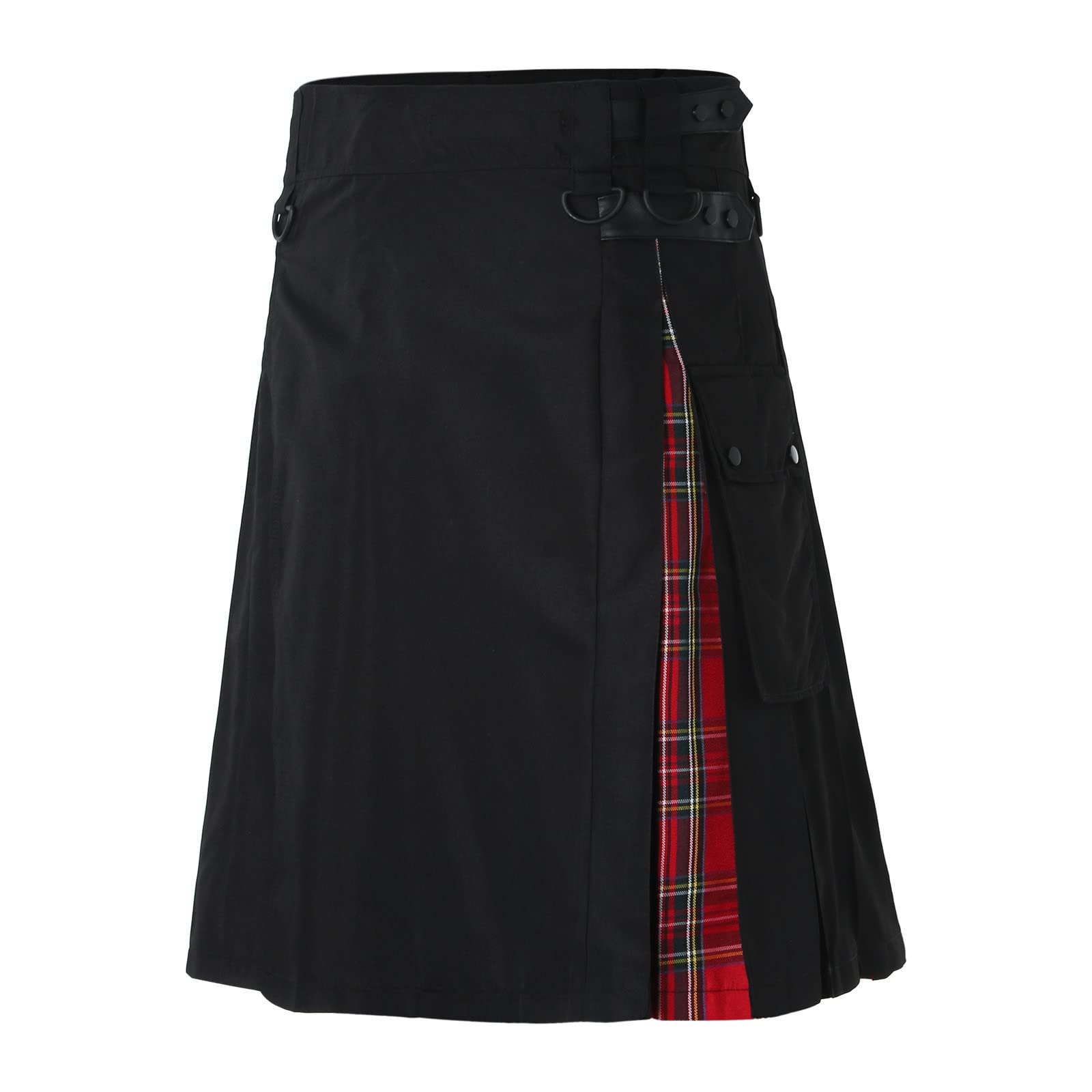 Pride of Scotland Mens Kilt Tartan Kilts Men's Scotsman Fancy Dress CostumeTraditional Highland Tartan Outfit for Festivals,Stag Do,Scottish Party,Costume Parties,World Book (81-Red, L)
